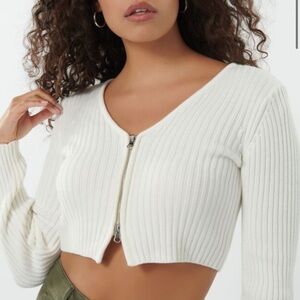 Garage Cream Ribbed Sweater